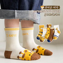 【5双装】秋冬新款 儿童袜子卡通宝宝袜子 舒适透气男女童中筒袜