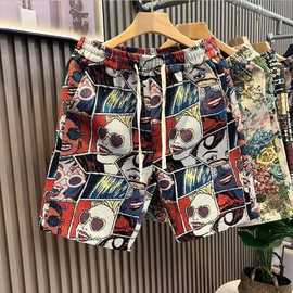 夏季新款美式短裤男潮流炸街设计感宽松大码运动休闲五分裤子跨境