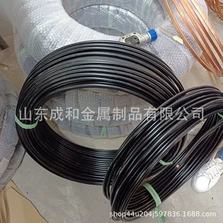 定制加工TP2包塑紫铜盘管包塑直管空调制冷铜管冷凝器铜管可选色