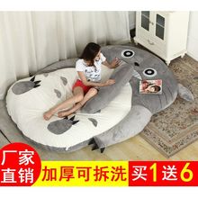 龙猫沙发床单双人卡通榻榻米床垫可爱创意卧室小沙发可拆洗懒人床