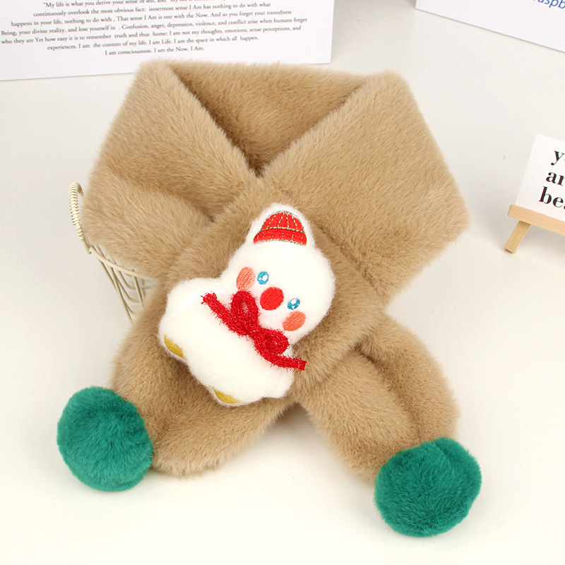 Bufanda infantil de felpa imitación piel de conejo cálida otoño invierno Navidad bebés y niños