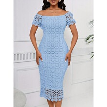 R 53065 Lace Square Neck Pencil Dress �ٽz���I�U�Pȹ ��