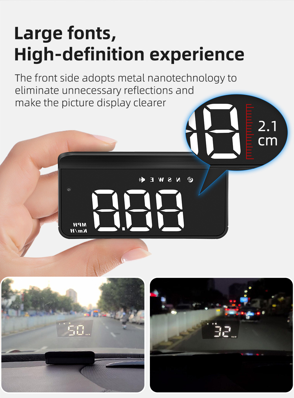 M1 Car Hud Head-Up Display Universal Car Gps Speedometer Single Trip Distance Meter Direct Sale from Manufacturer