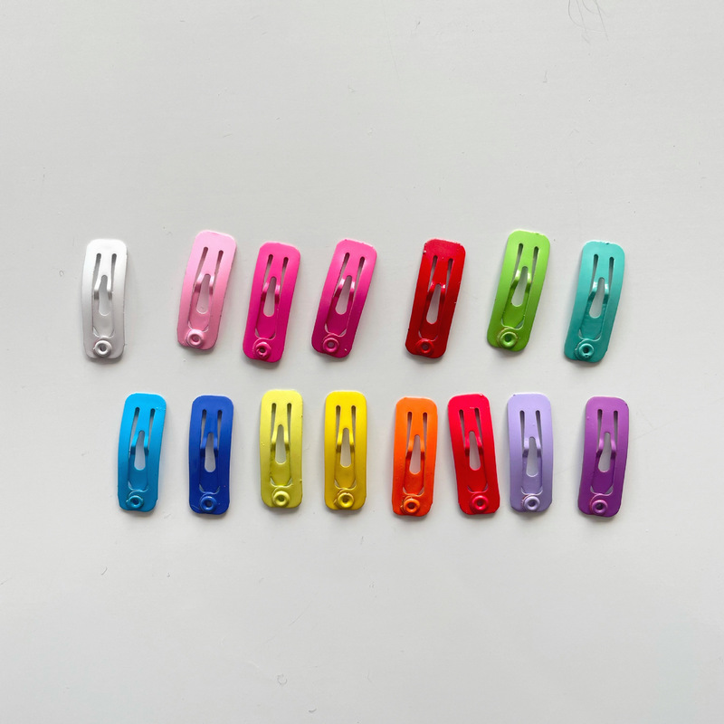 2cm Color Baking Paint Mini Square BB Clip Pet Broken Hair Clip Baby Hair Clip Teddy Hair Clip Hair Accessories