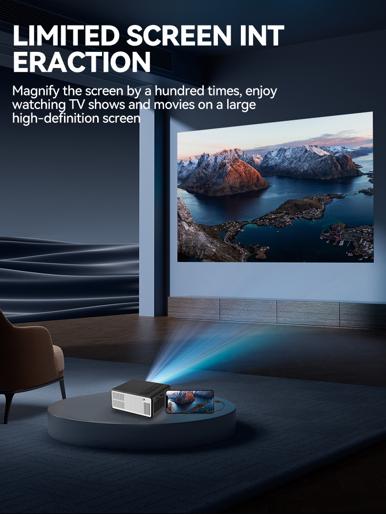 Beamer Schule Ultra HD Handy Wandprojektion Smart Home Kino tragbarer Projektor tragbare Projektion Bildschirmspiegelung