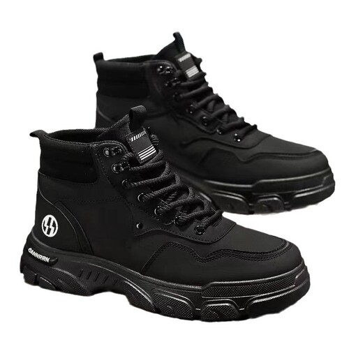 High-top Martin boots men's shoes autumn breathable workwear shoes men's Korean-style versatile British style chunky-soled ankle boots