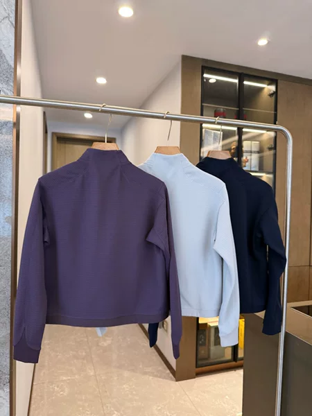 09051 Autumn new women's waffle half-zip sweatshirt