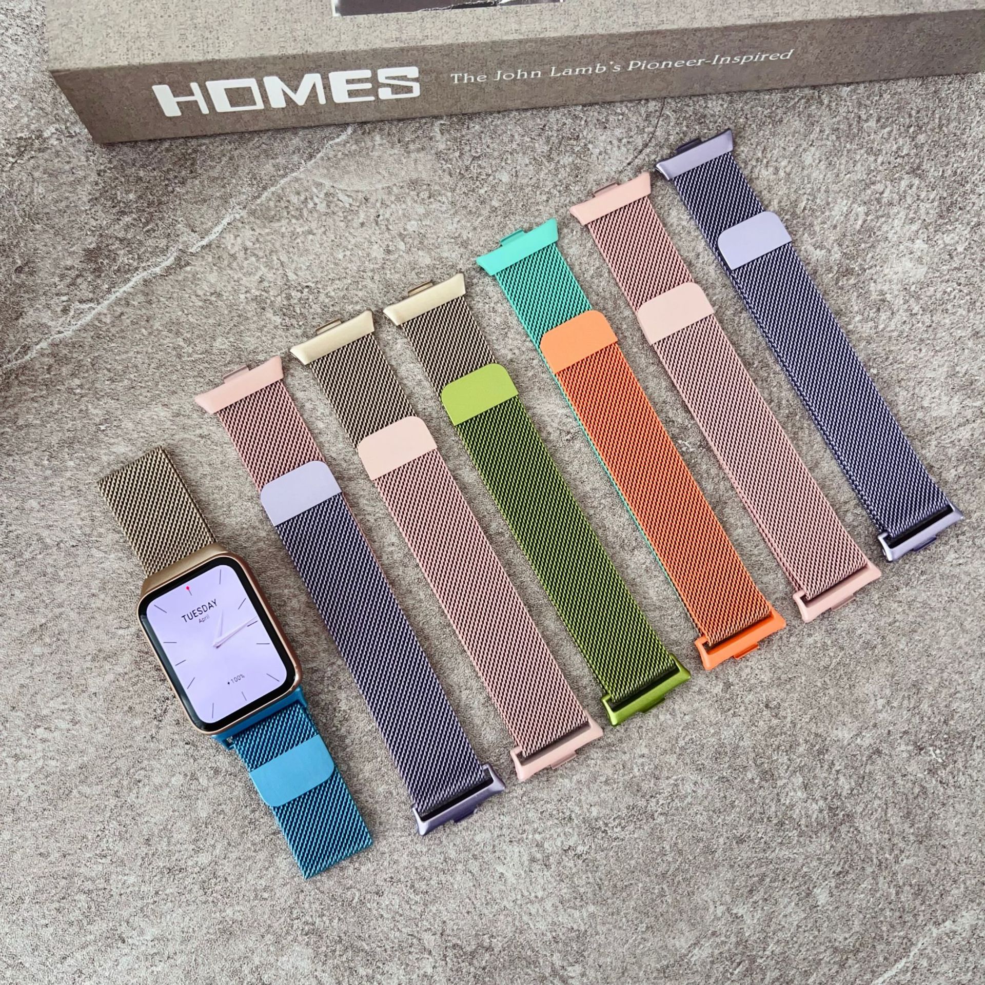 Suitable for Xiaomi Mi Band Universal Mijia Milan Buckle 8Pro 9Pro Stainless Steel Milan Magnetic Loop Strap