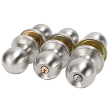 三杆式球形锁家用球锁圆锁房门室内把手球形门锁通用出口