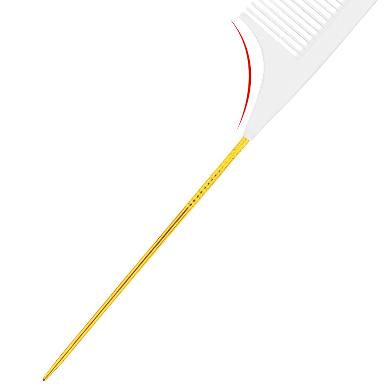 Modelo espiral mejorado aguja de acero punta cola peine forma peine pelo especial peine partición punta cola peine