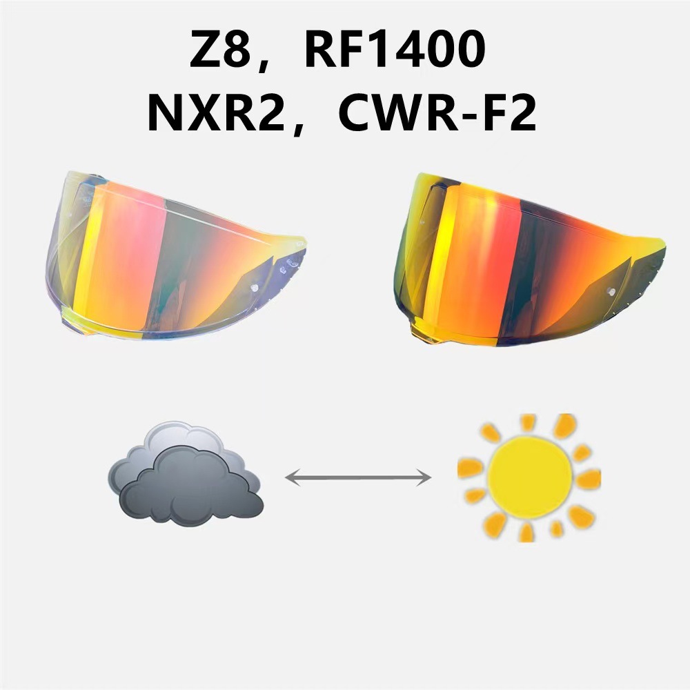 Z8 Helmet Lens Compatible with Full-Face Helmet Lenses Rf1400 X15 Nxr2 Cwr-F2 Z8 Motorcycle Accessories Electroplating