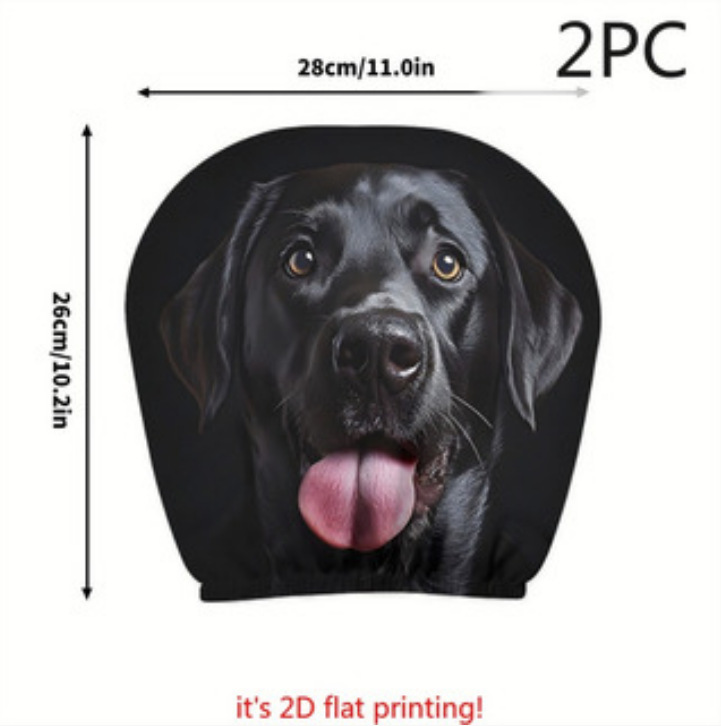Universal Printed Headrest Covers for Cars, Various Quirky Prints, Polyester, Breathable, Antibacterial, Does Not Shrink or Become Hard