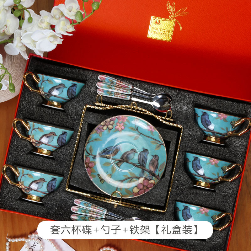 China de hueso taza de café de estilo europeo traje creativo Taza de cerámica de gama alta exquisito pequeño lujo británico juego de té de la tarde
