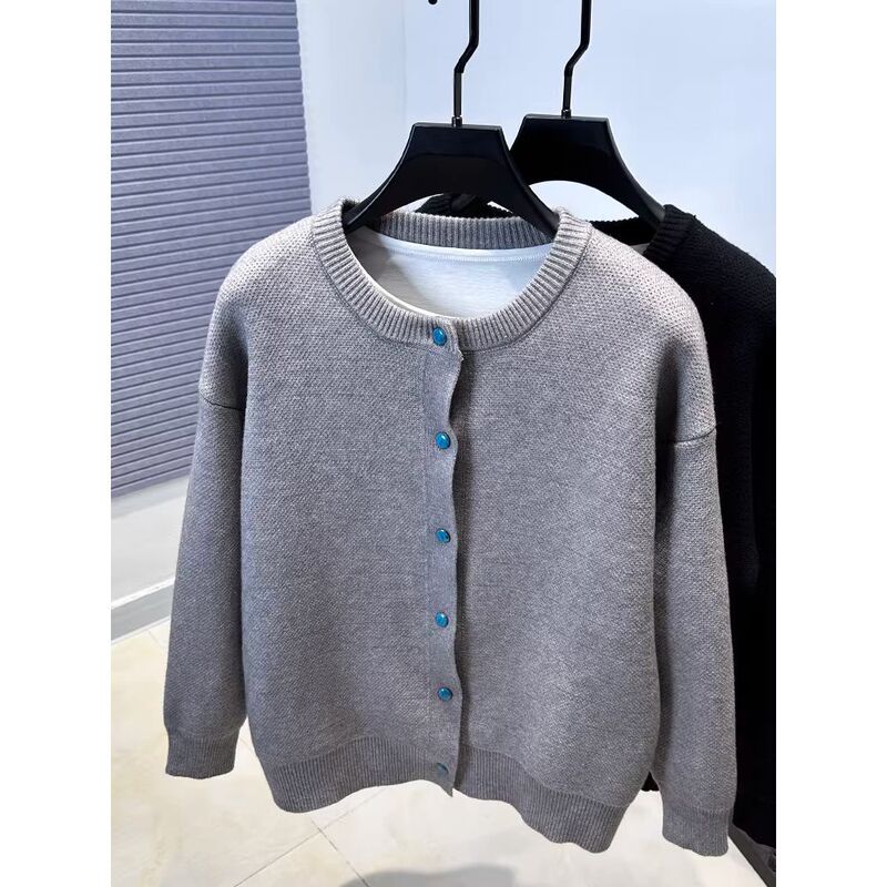 Autumn and Winter New Cardigan Knitwear Men's Jacket Jacket Old Money Style Turquoise Button Foreign Trade Cross-Border Wholesale
