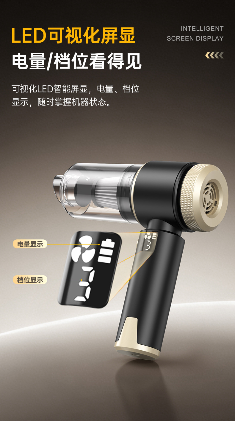 New Car Vacuum Cleaner, Wireless, Small, Rechargeable, Handheld, Dual-Purpose for Suction and Blowing, High Power, Super Strong Suction