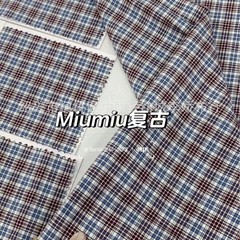 自社生産・販売のmiuシリーズ レトロチェック柄 バブルチェック柄生地 チェック柄生地 秋冬ワンピース シャツ生地