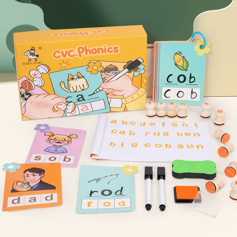 Educación temprana de los niños iluminación educativa sello de madera de haya juguete de madera maciza bloque de madera carta rompecabezas sello
