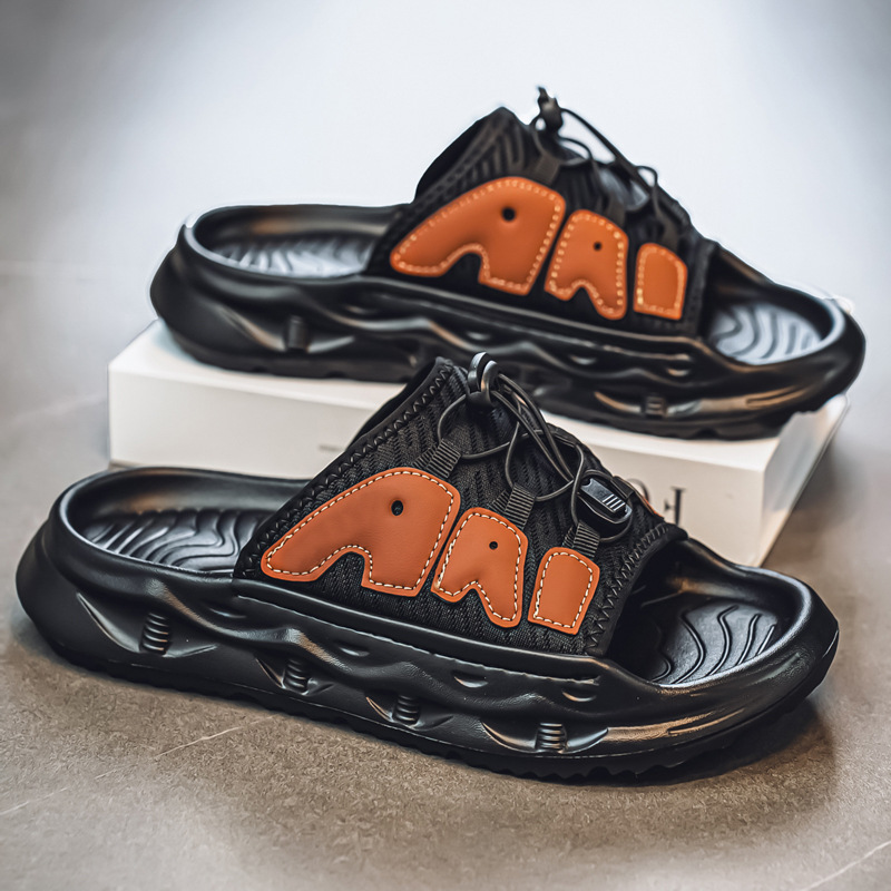 Zapatillas de marca de moda con colchón de aire para hombre, uso exterior de verano, celebridades de Internet, deportes al aire libre antideslizantes, sandalias de playa de suela gruesa image 4