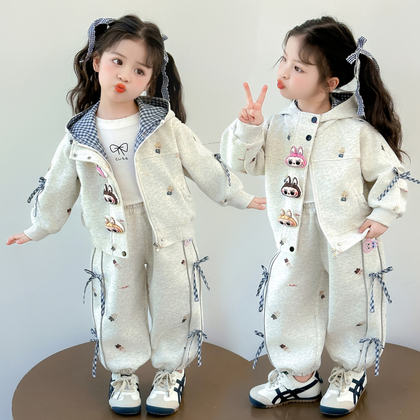 Girls Autumn Suit 2025 New Children's Fashionable and Cute Labubu Autumn Suit Fashion Two-Piece Set Girls Children's Clothing