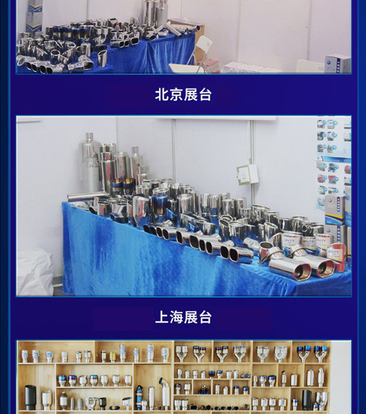 Flat Square Titanium Black Car Modified Stainless Steel Exhaust Pipe Silencer Tailpipe Manufacturer Wholesale
