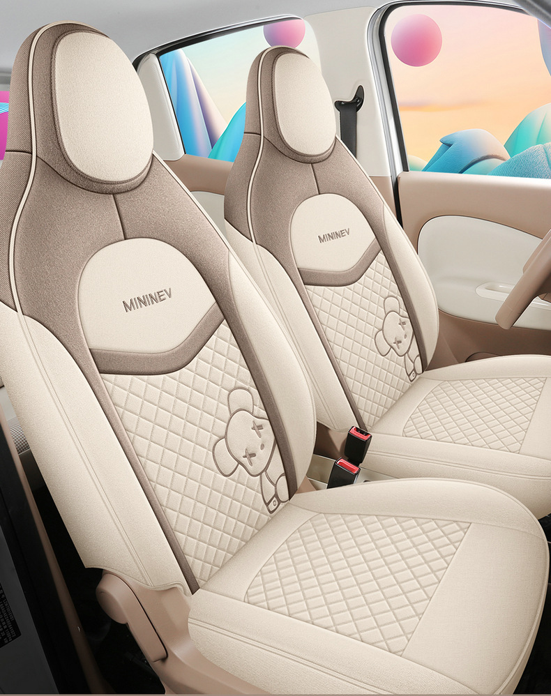 25 Types of Wuling Hongguang Miniev Four-Door Version Special Linen Car Seat Covers for All Seasons All-Inclusive Cushion Cloth Seat Covers