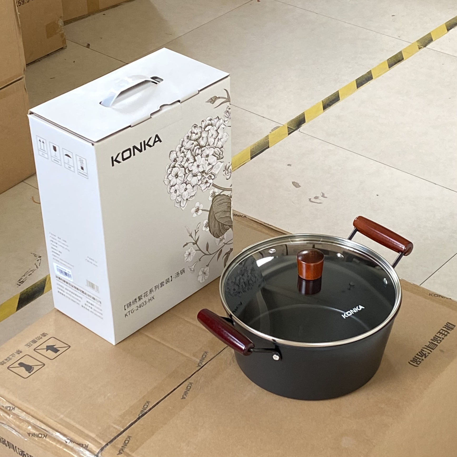 Konka 24cm 쌍귀 수프 냄비 [코팅 제로]