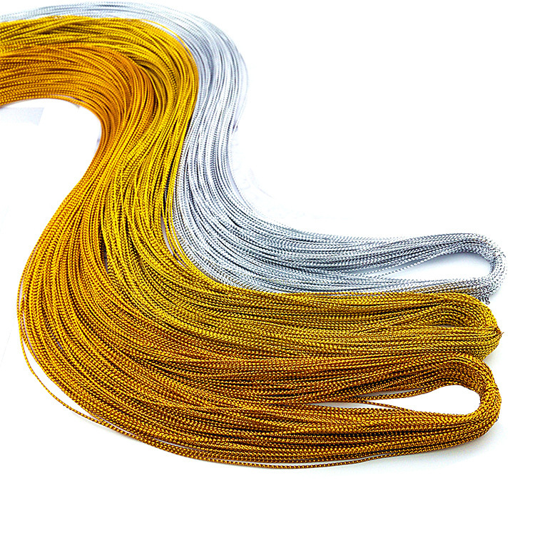 100 meters gold and silver wire gift wrapping rope hollow core non-elastic wrapping rope Christmas lanyard wire tag rope 100 meters gold and silver wire gift wrapping rope hollow core non-elastic wrapping rope Christmas lanyard wire tag rope