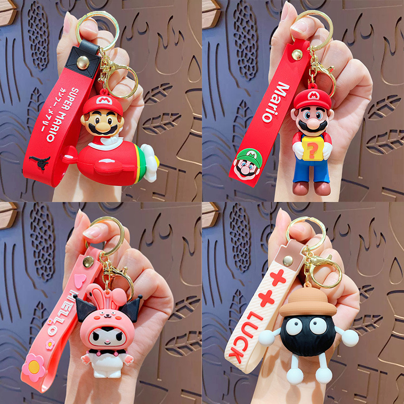 Cartoon Epoxy Doll Keychain Pendant Female Creative Couple Car School Bag Keychain Pendant Small Gift Wholesale