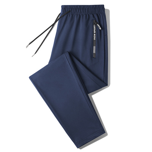 Men's Spring Loose Straight Casual Sports Ice Silk Pants Large Size 24 New Style Unisex Long Pants
