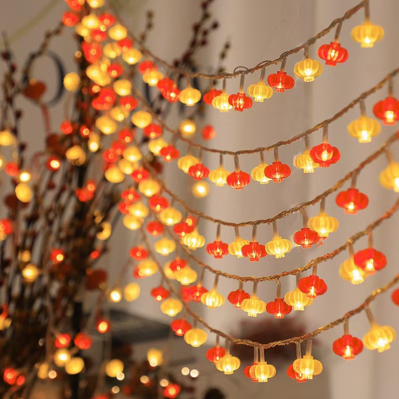 Bienvenido al Año Nuevo LED Lámparas de color pequeñas linternas Fu caracteres chinos decoración de primavera caracteres habitación decoración de Año Nuevo atmósfera