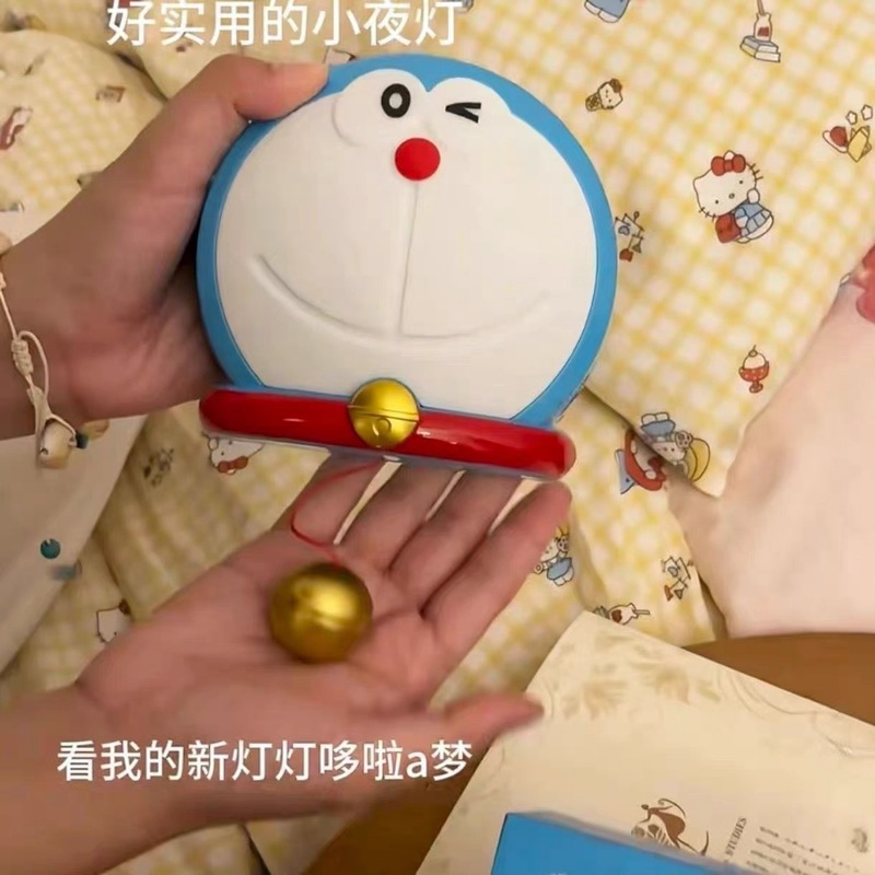可爱蓝胖子声控式拍拍小夜灯卧室房间床头氛围装饰叮当猫儿童伴睡|undefined