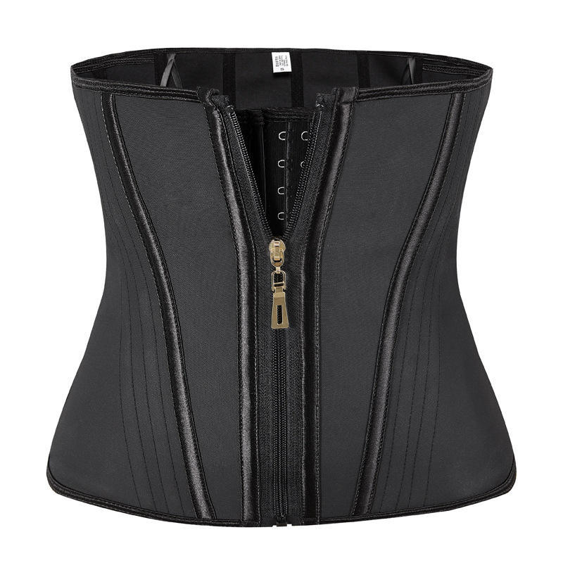 Sports waist cinching with zipper, 3-button hourglass plasti