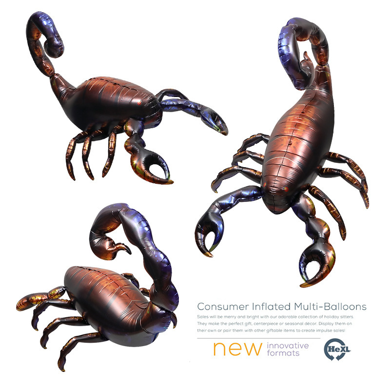 Chamber escape decoration party props photo balloon 4D three-dimensional super realistic scorpion super large aluminum film horror balloon
