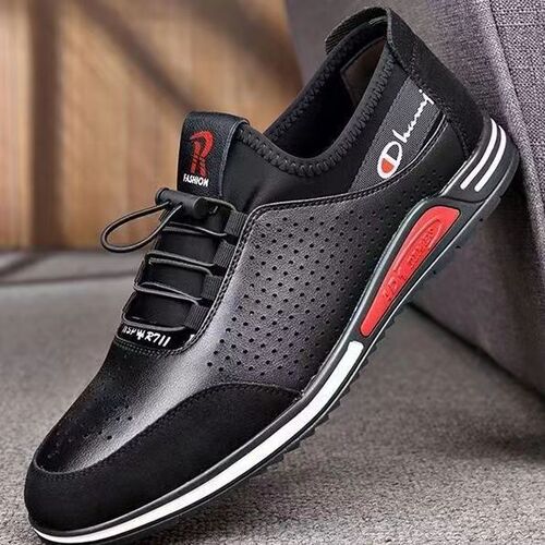 Spring and summer new style white shoes for men, sports and casual leather shoes, Korean style youth trendy shoes, soft sole, soft surface, hollow white shoes