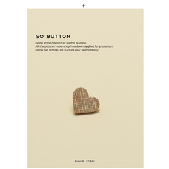 ESSTUDIO love striped metal button leather jacket tweed button sweater women's button