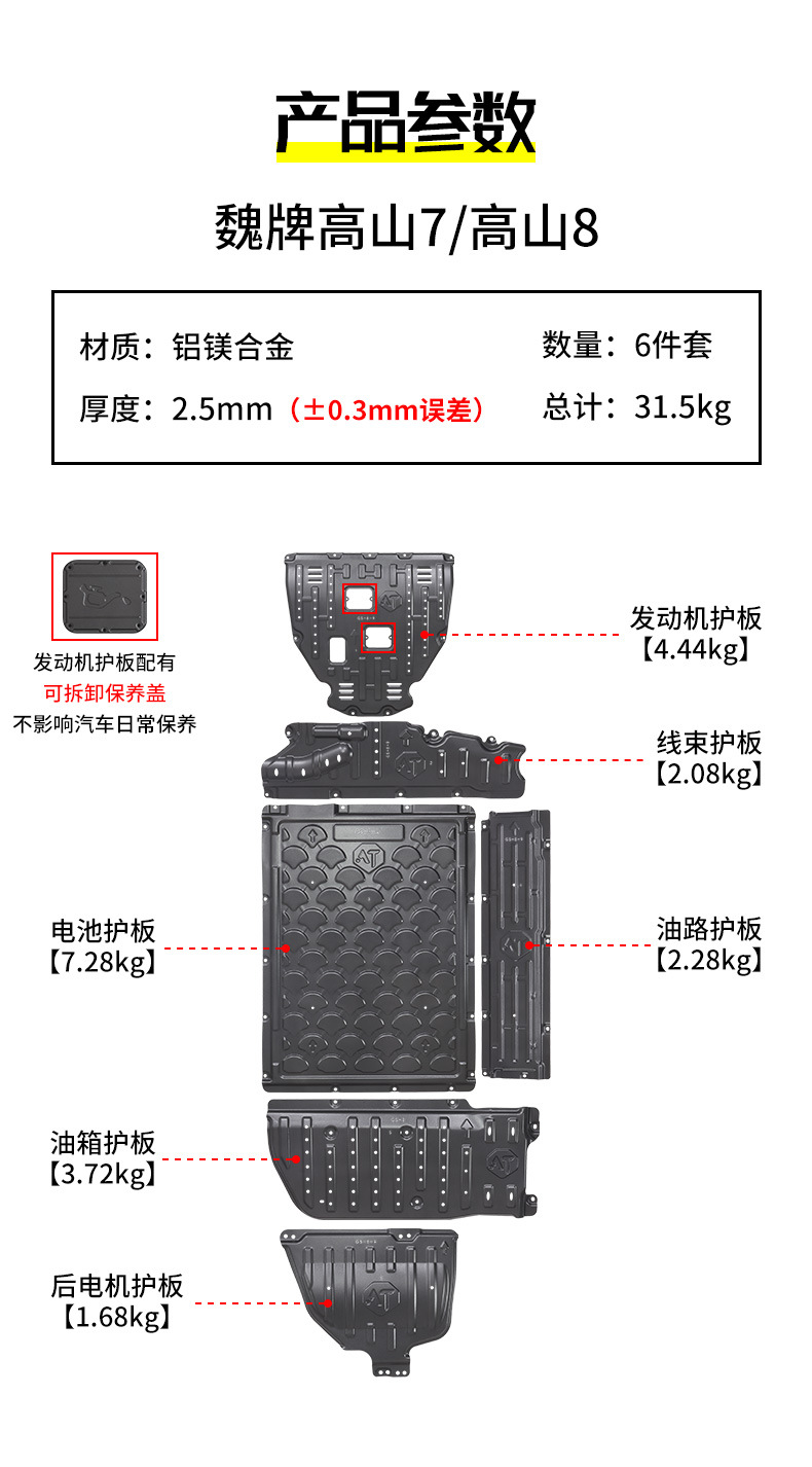 Antu Guichi 25 Models Wei Brand High-Altitude 789 Chassis Lower Guard Plate Battery Motor Oil Tank Special Armor Modification