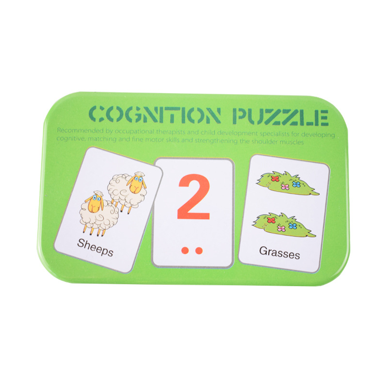 CPC CE bebé caja de hierro papel cognitivo animal número alfabeto tarjeta de rompecabezas jardín de infantes inteligencia del bebé educación temprana