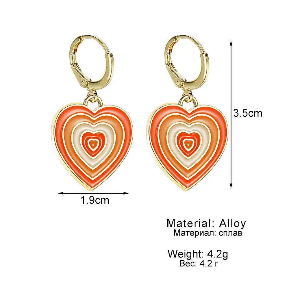 Rainbow модные серьги в тонких сердечках, аксессуар, Aliexpress