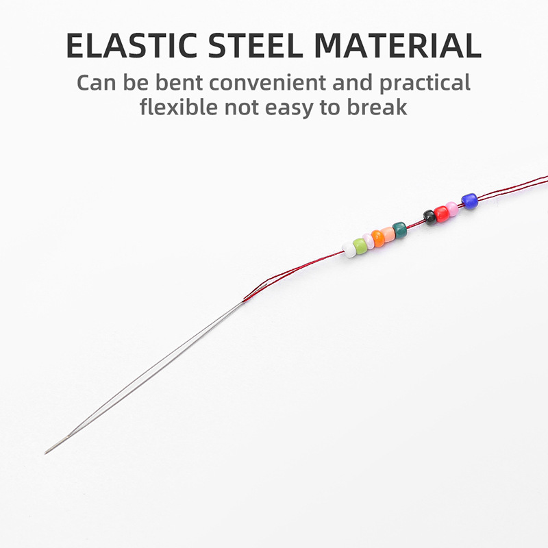 Aguja de cuentas abierta, joyería de aguja especial, collar de pulsera, enhebrador de cuentas de arroz, enhebrador de cuentas de ojos grandes hecho a mano