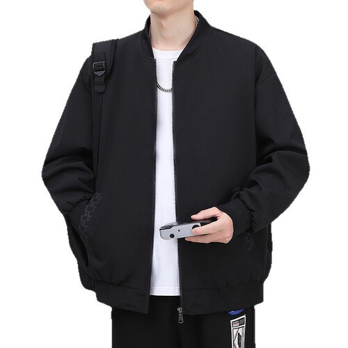 New Autumn/Winter Trendy Brand Men's Pocket Print Jacket with Blue Baseball Collar, Popular New Product Fashion