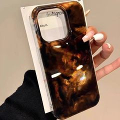アンバーブラックブラウンぼかし対応iPhone16promax携帯ケース対応アップル14iPhoneXR渦巻きケース