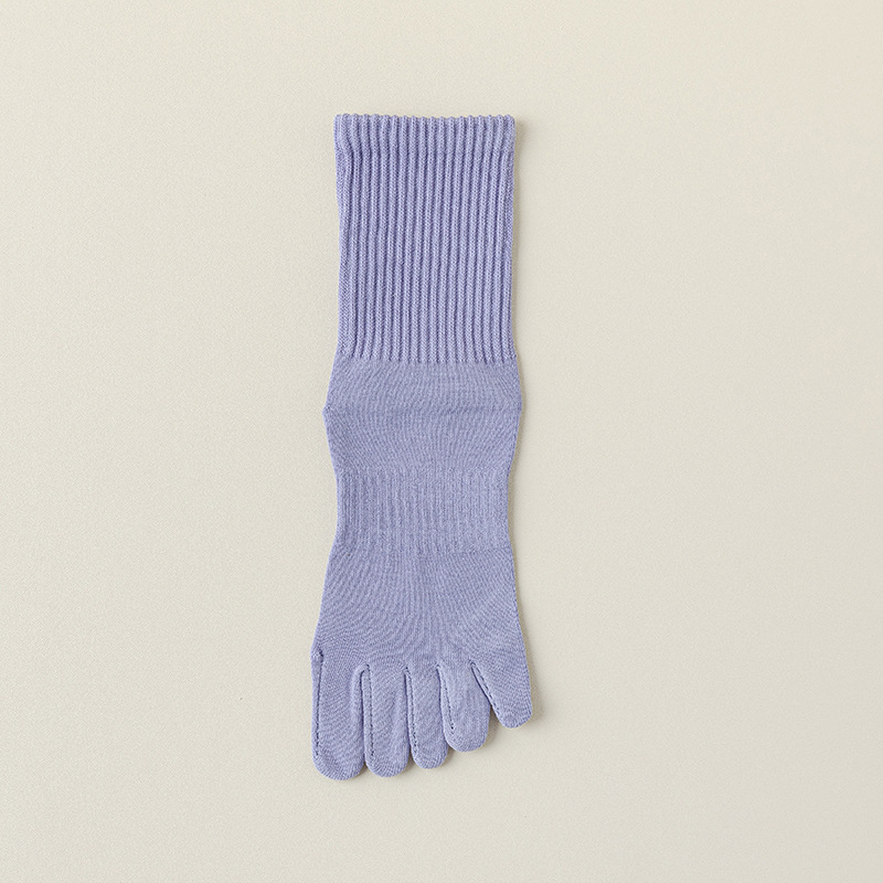 Calcetines de cinco dedos de mujer, calcetines de algodón de otoño y invierno, calcetines antibacterianos de absorción de sudor y calcetines de algodón.