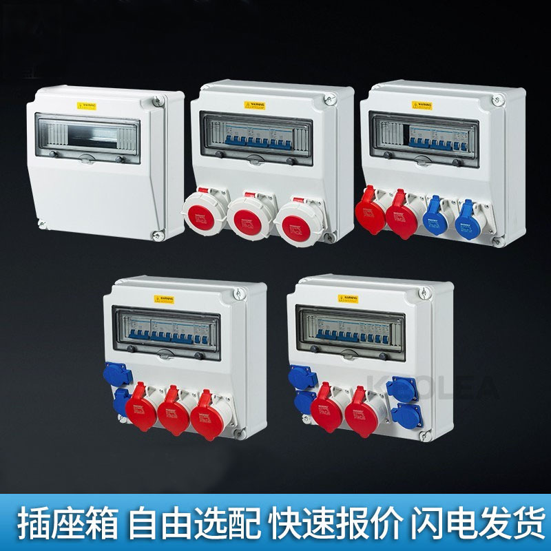 ZDCEE照明检修电源工业插座箱 防水户外挂壁ip67塑料移动式配电箱