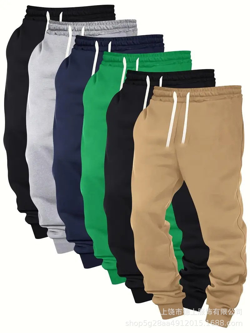 Pantalones Deportivos 2D de Color Liso para Hombre de Poliéster, Ligeramente Elásticos, para Deportes Urbanos