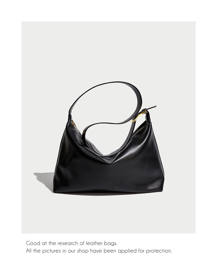 2024 Summer New Trendy Women's Capacity Casual Versatile Crossbody Soft Collapse Minimalist Style One Shoulder Large Bag_voghion.com