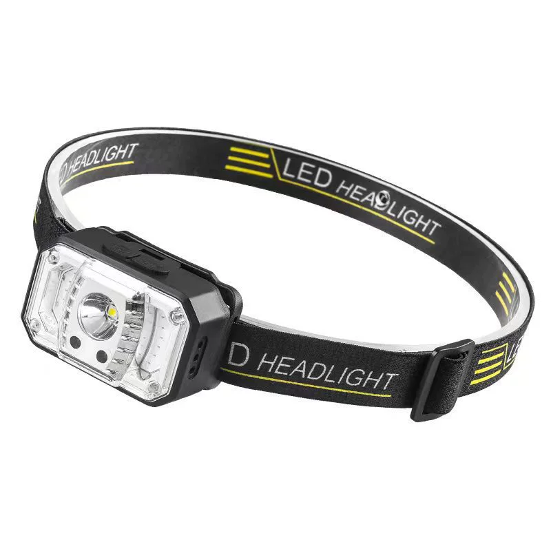 Amazon dual -light sensing red light head light head wearing strong light far near light fishing light Type C charging headlights