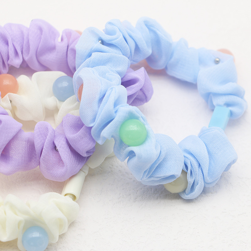Siden scrunchies med pärlor för damer hårband_voghion.com