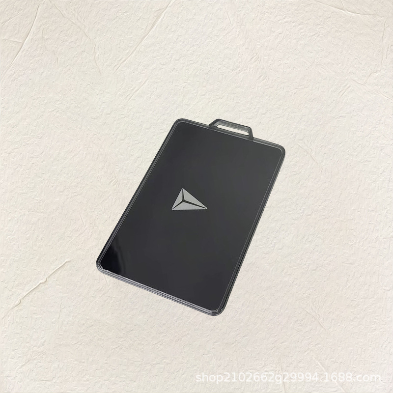 진한 파란색 카드 홀더 투명 검정색