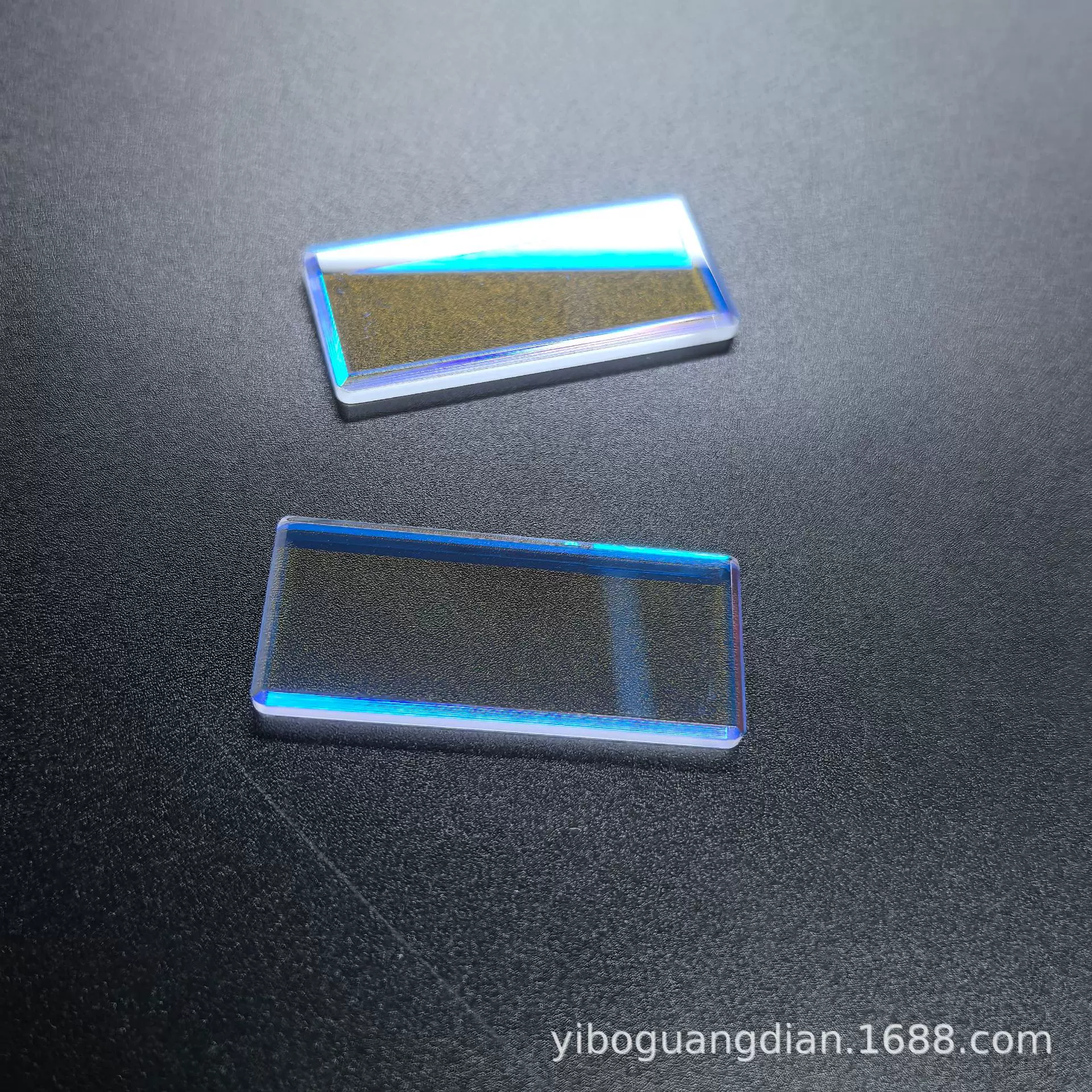 加工定制斜边玻璃 切面切边玻 电镀AR膜饰品装饰玻璃 方形原片玻