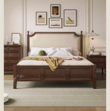 美式实木床复古大气双人床主卧室1.8米婚床小美风格家具